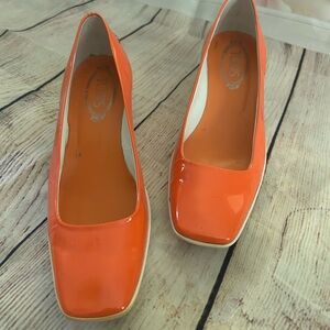 Tod's Orange Casual Wedges